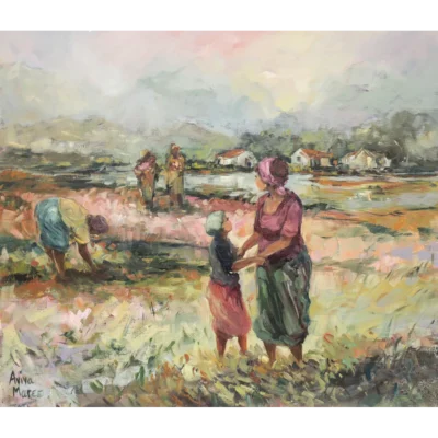 Aviva Maree painting of women working in the field