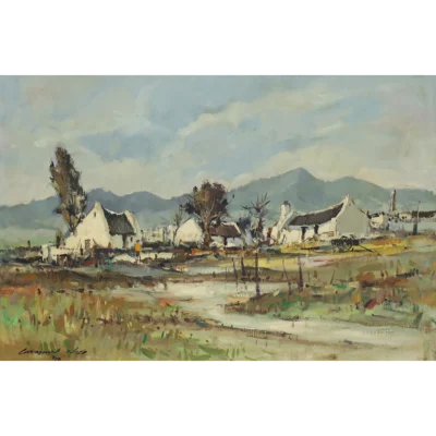 Christiaan Nice painting of a landscape with cottages