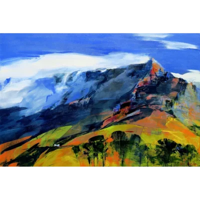 Derric van Rensburg painting of the edge of Table Mountain