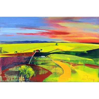 Derric van Rensburg painting of an Overberg landscape