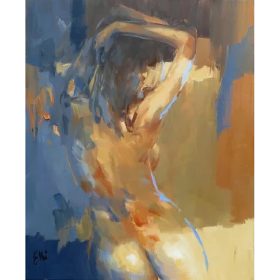 Elbé van Rooyen painting of a nude woman with her back towards you