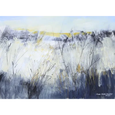Fiona Ewan Rowett painting of a landscape of winter field