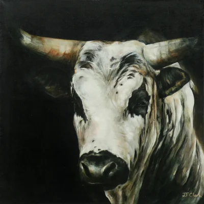 JJ Clark painting of a bull