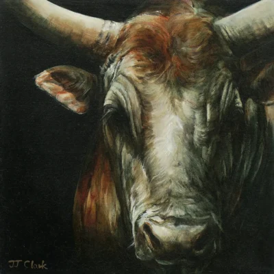 JJ Clark painting of a bull