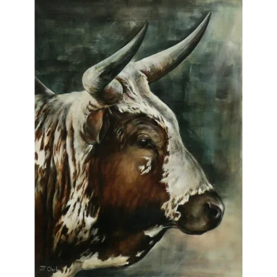 JJ Clark painting of a bull