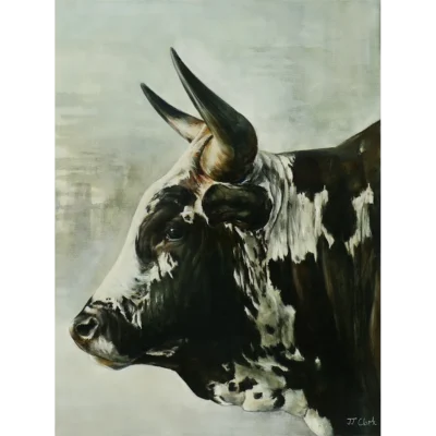 JJ Clark painting of a bull