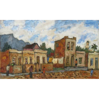 Kenneth Baker painting of the Malay Quarters