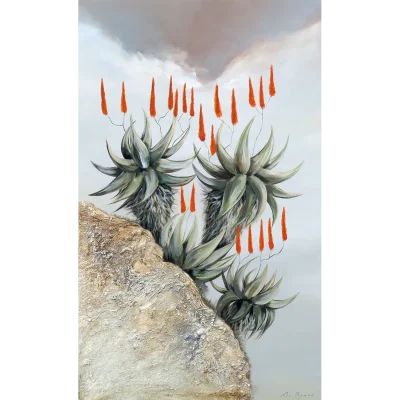 Mia Brand painting of a landscape with Aloes