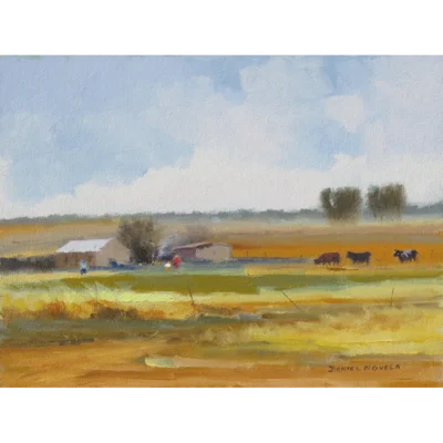 Daniel Novela painting of a farm in the Eastern Cape