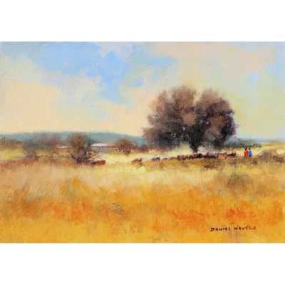 Daniel Novela painting of a dry landscape