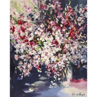 Elbe van Rooyen painting of a colourful bunch of flowers