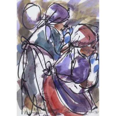 Hennie Niemann painting of women picking flowers