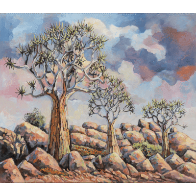 Ryan Loubser painting of Quiver trees