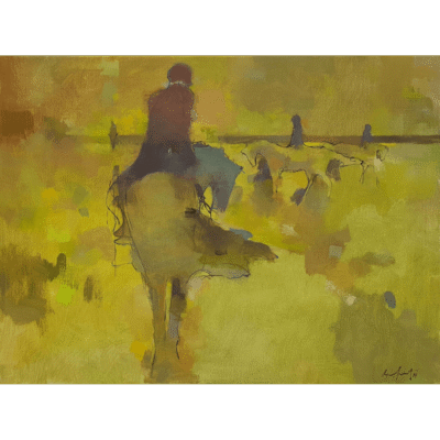 Ryno Swart painting of a man riding a horse