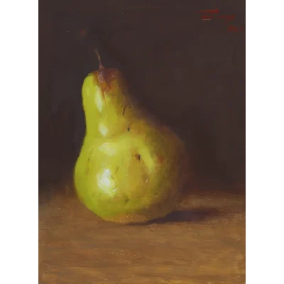 Duggie du Toit painting of a pear