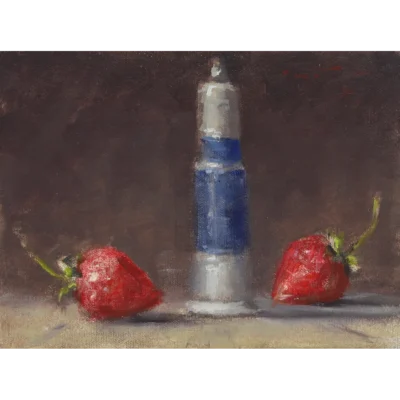 Duggie du Toit painting of two strawberries
