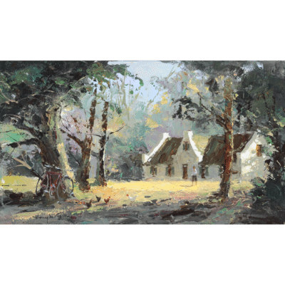 Tony de Freitas painting of an old Cape Dutch home