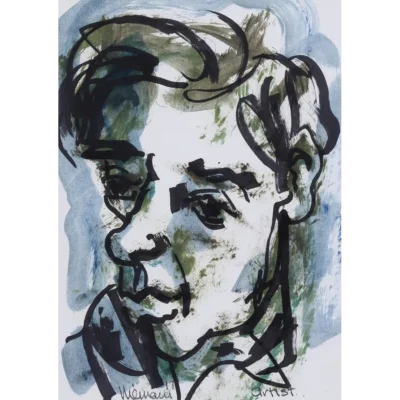 Hennie Niemann painting of an artist