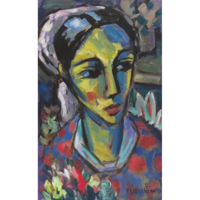 Hennie Niemann painting of a woman selling flowers | Hennie Niemann | Robertson Art Gallery