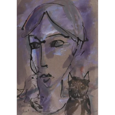 Hennie Niemann painting of a woman's face | Hennie Niemann | Robertson Art Gallery