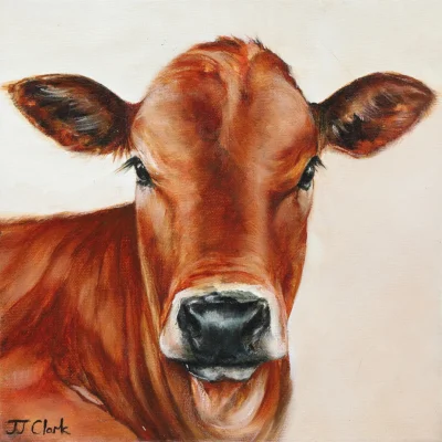 JJ Clark painting of a calf