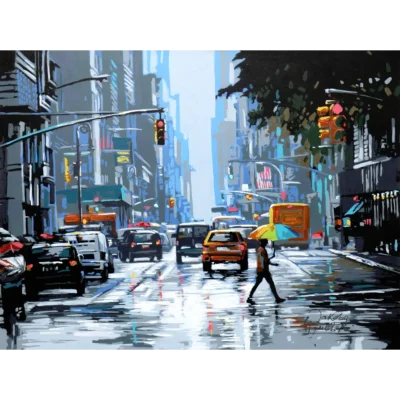 Wakaba Mutheki painting of Downtown Manhattan