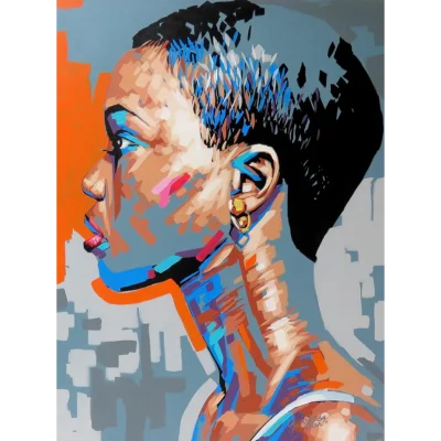 Wakaba Mutheki painting of a portrait of a woman