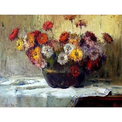 Adriaan Boshoff painting of a vase with flowers
