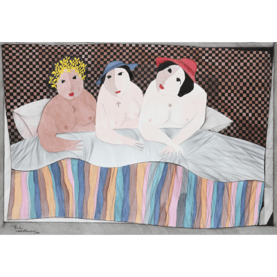 Pieter van der Westhuizen painting of three nude women