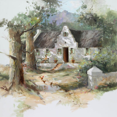 Tony de Freitas painting of a farm homestead