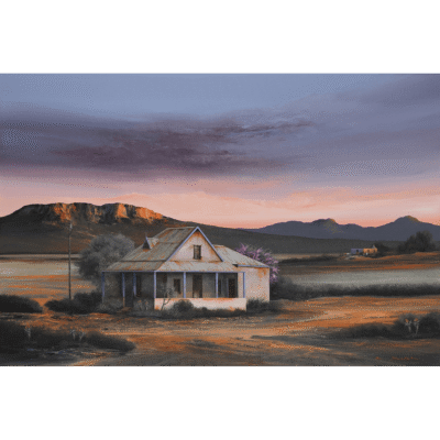 Rick Becker painting of a farm house in the Karoo
