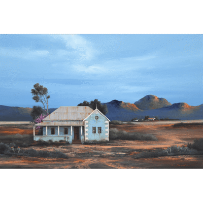Rick Becker painting of a farm house in the Karoo