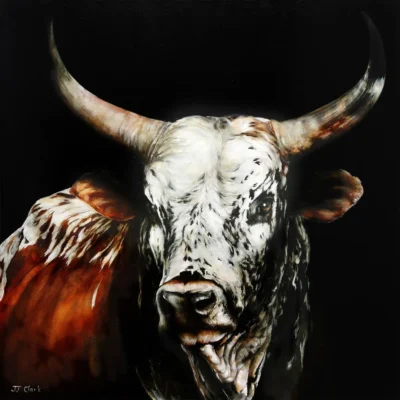 JJ Clark painting of a bull
