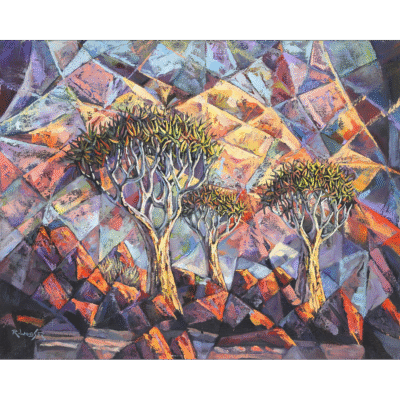 Ryan Loubser painting of quiver trees