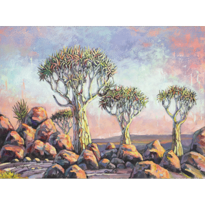 Ryan Loubser painting of quiver trees
