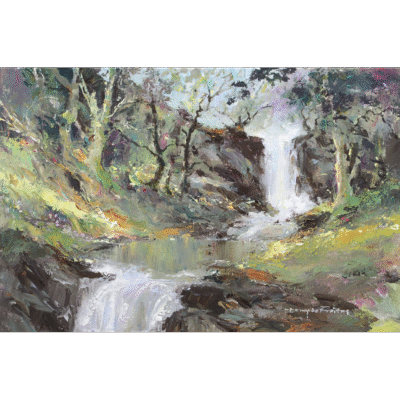 Tony de Freitas painting of a waterfall