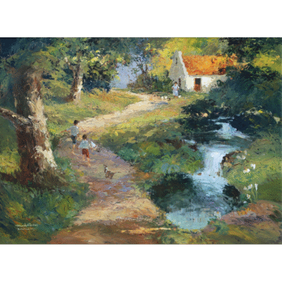 Tony de Freitas painting of a farm landscape