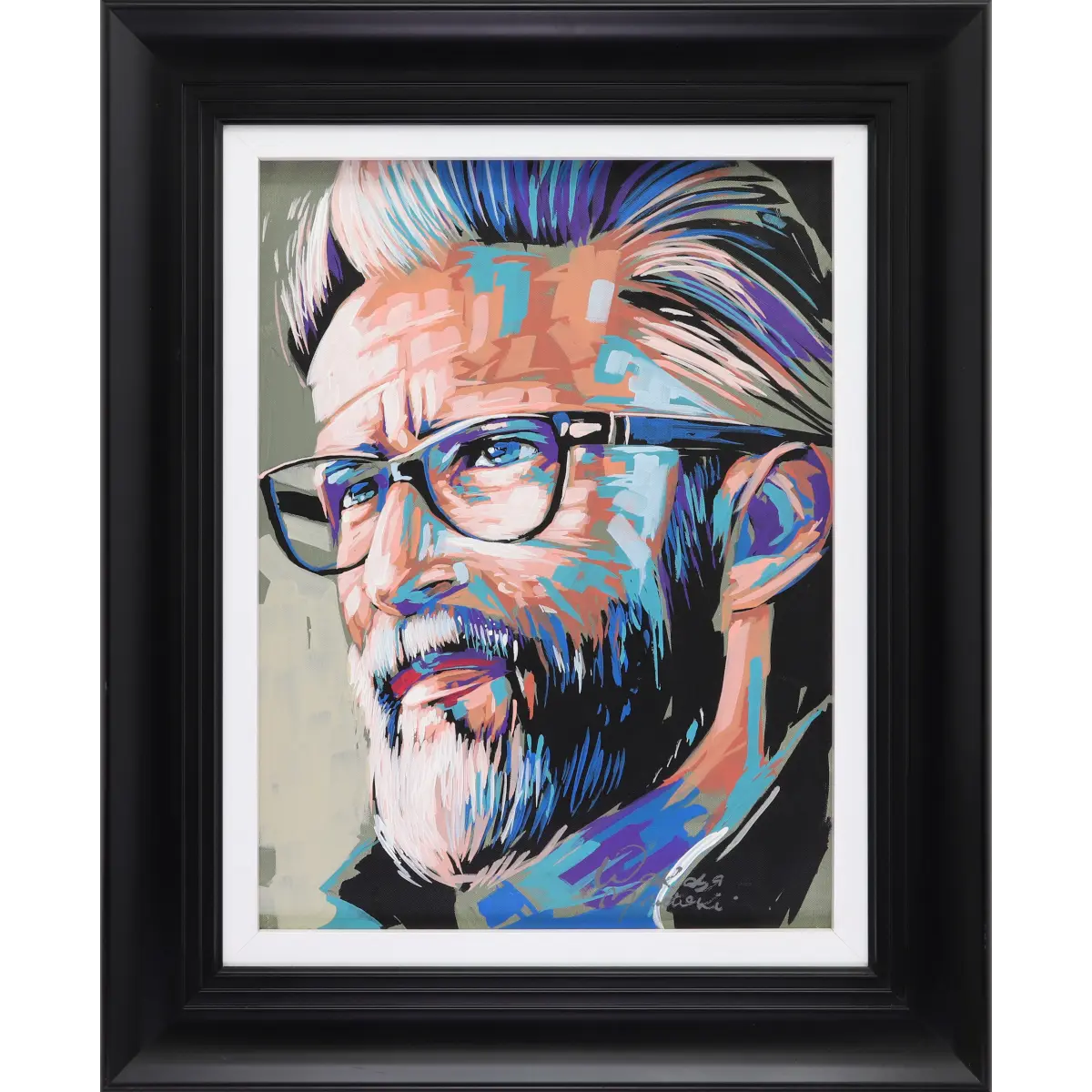 Wakaba Mutheki painting of a man with glasses