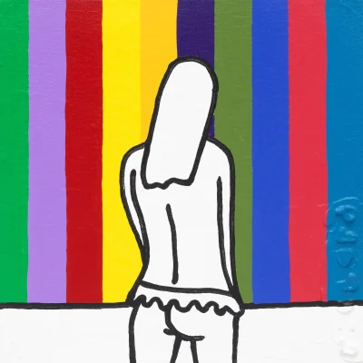 Richard Scott painting of a semi-nude girl