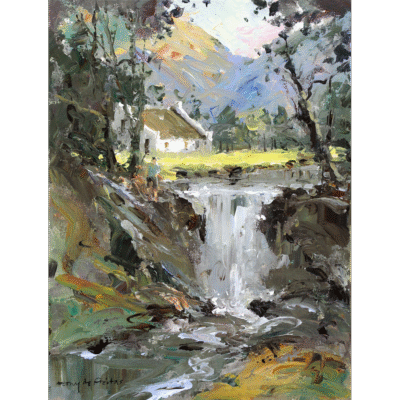 Tony de Freitas painting of a river flowing
