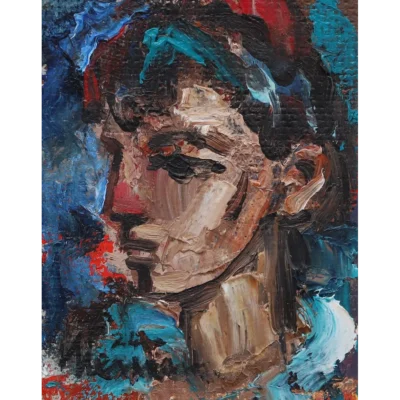 Hennie Niemann painting of a young clown