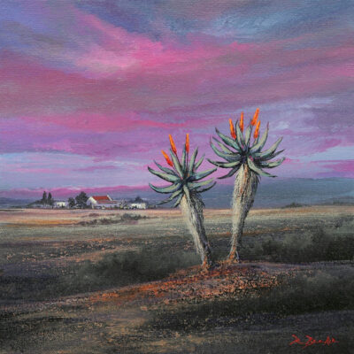 Rick Becker painting of Aloes in the Karoo