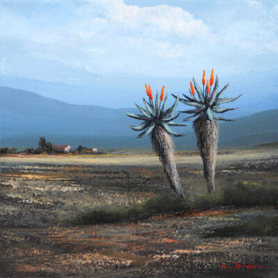 Rick Becker painting of Aloes in the Karoo