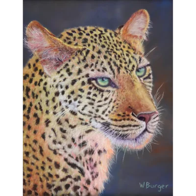 Willie Burger painting of a leopard