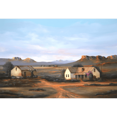 Rick Becker painting of a landscape with farmhouse
