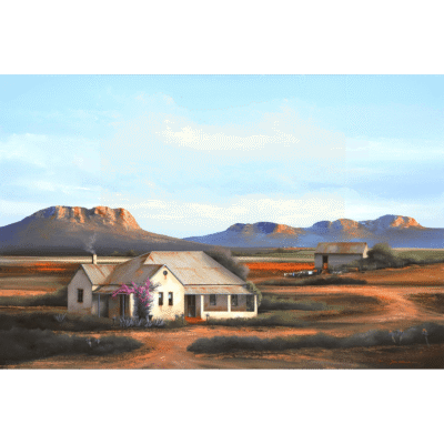 Rick Becker painting of a landscape with farmhouse