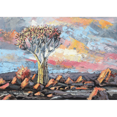 Ryan Loubser painting of a Quiver tree