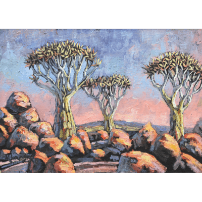 Ryan Loubser painting of Quiver trees