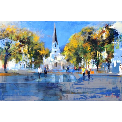 Derric van Rensburg painting of a church