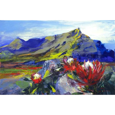 Derric van Rensburg painting of Table Mountain